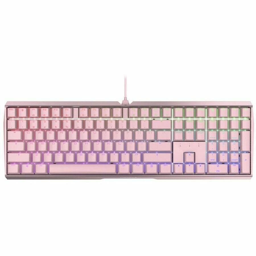 CHERRY MX 3.0S Wired RGB Keyboard, MX BLUE SWITCH, For Office And Gaming, Pink