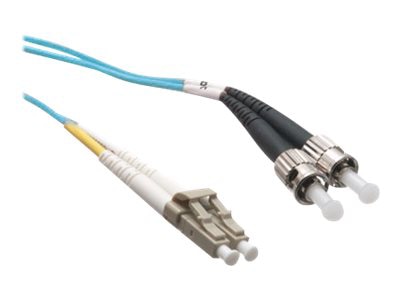 Axiom LC-ST Multimode Duplex OM3 50/125 Fiber Optic Cable - 2m - Aqua - net