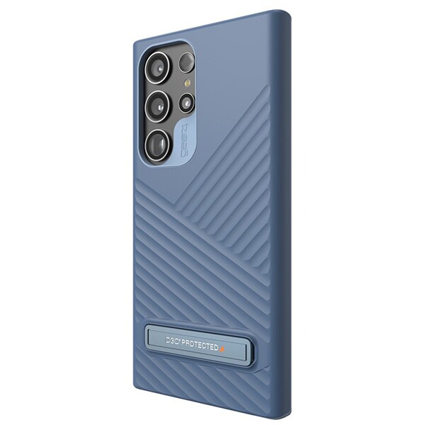 ZAGG Denali Protective Case with Kickstand and D3O Reinforced Back Plate for S23 Ultra Smart Phone - Blue