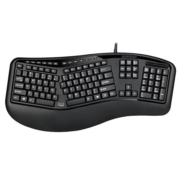 Thumbnail 2 of 4 for Adesso Desktop Ergonomic Smart Card Reader Keyboard