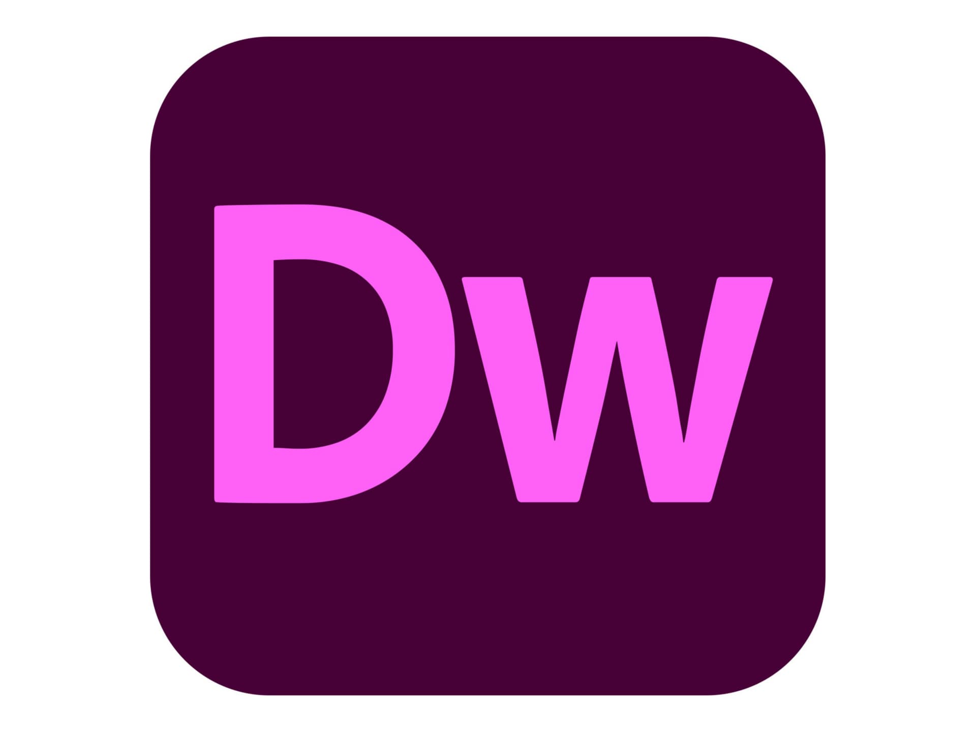 Adobe Dreamweaver Pro for enterprise - Subscription New - 1 user