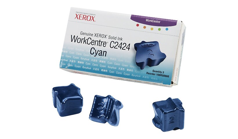 Xerox Workcentre C2424 Solid Ink Cyan (x3) - 108R00660