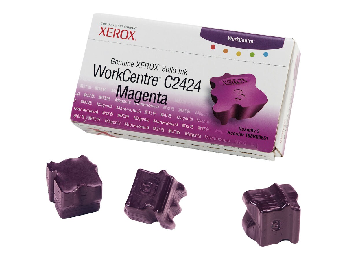 Xerox Workcentre C2424 Solid Ink Magenta (x3) - 108R00661