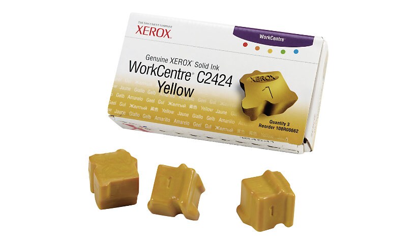 Xerox Workcentre C2424 Solid Ink Yellow (x3)