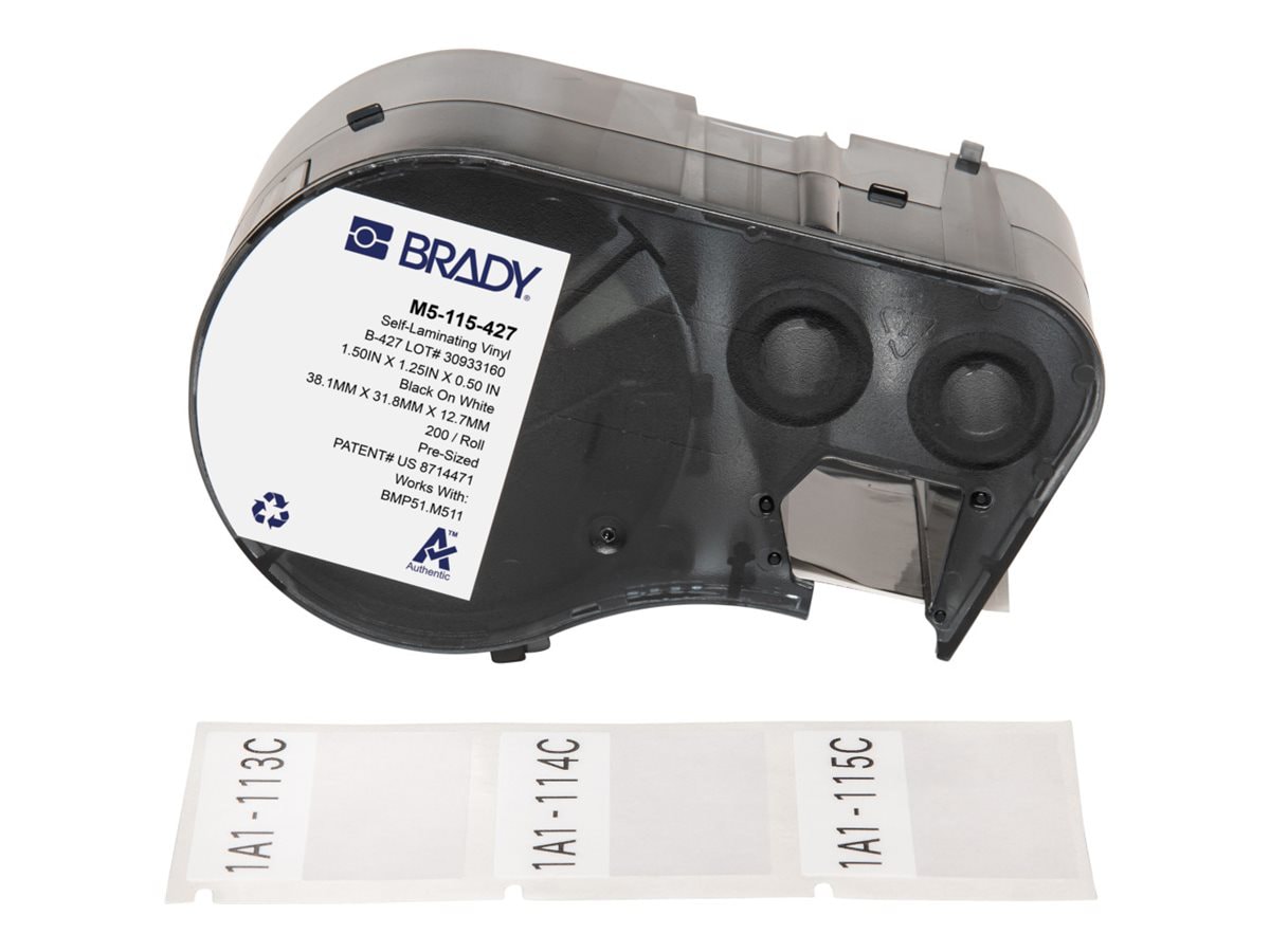 Brady B-427 - self-laminating labels - matte - 200 label(s) - 31.8 x 38.1 m