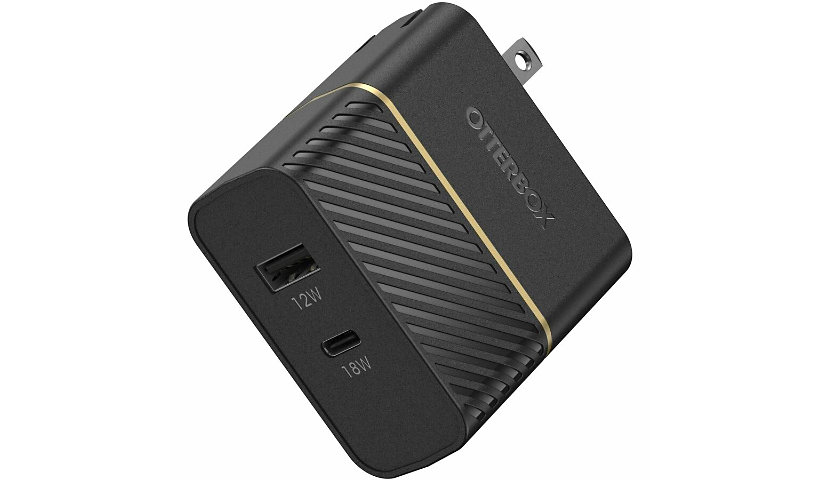 OtterBox USB-C and USB-A Dual Port Wall Charger, 30W Combined Fast Charge
