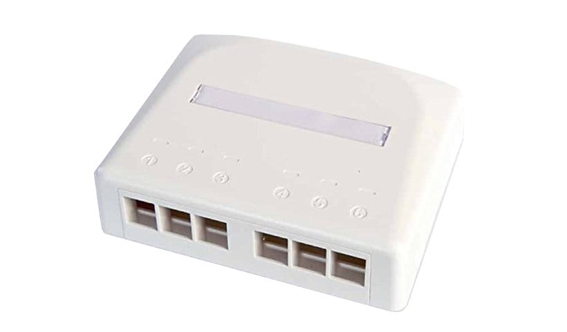 CommScope NETCONNECT SL Series/SLX Series Six Port Unloaded Wheel Surface Mount Box - Alpine White