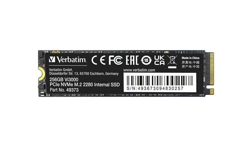 Verbatim Vi3000 - SSD - High Endurance - 256 GB - PCIe 3.0 x4 (NVMe)