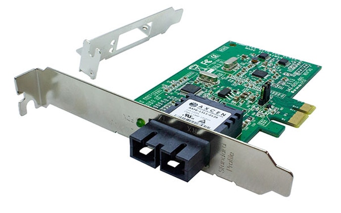 Transition Networks Lantronix 100Base-FX PCIe ST Multimode Fast Ethernet Fiber Network Interface Card