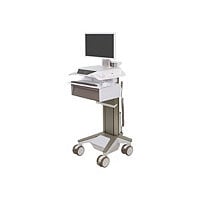 Ergotron CareFit Pro - cart - Electric Lift - for LCD display / keyboard / mouse / CPU - white, warm gray - TAA