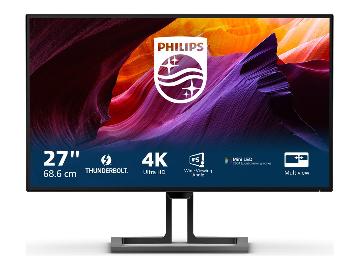 PHILIPS 27B1U7903 - 27 inch Monitor, Mini-LED (2304 Zones), 4K UHD, TB4, USB-Hub, 4 Year Manufacturer Warranty - 27"
