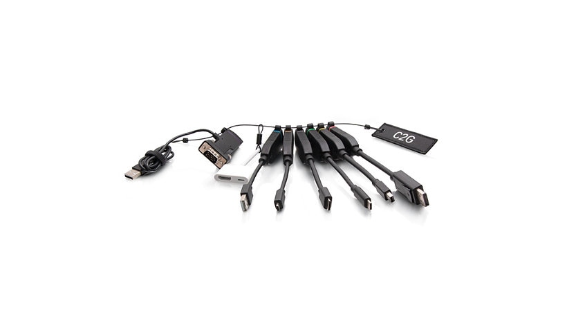 C2G Universal 4K HDMI Dongle Adapter Ring with Color Coded Mini DisplayPort, DisplayPort, USB-C, Lightning, VGA, Mini