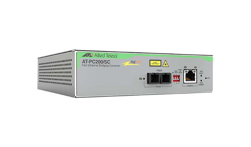 Allied Telesis AT PC200/SC - fiber media converter - 10Mb LAN, 100Mb LAN - TAA Compliant