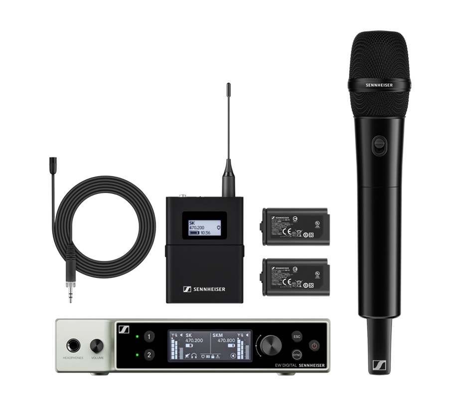 Sennheiser EW-DX MKE2/835-S Set R1-9 Dual Channel Wireless Digital UHF Microphone System