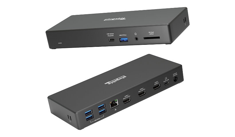 Plugable - station d'accueil - USB-C 3.2 Gen 2 - 3 x HDMI - GigE