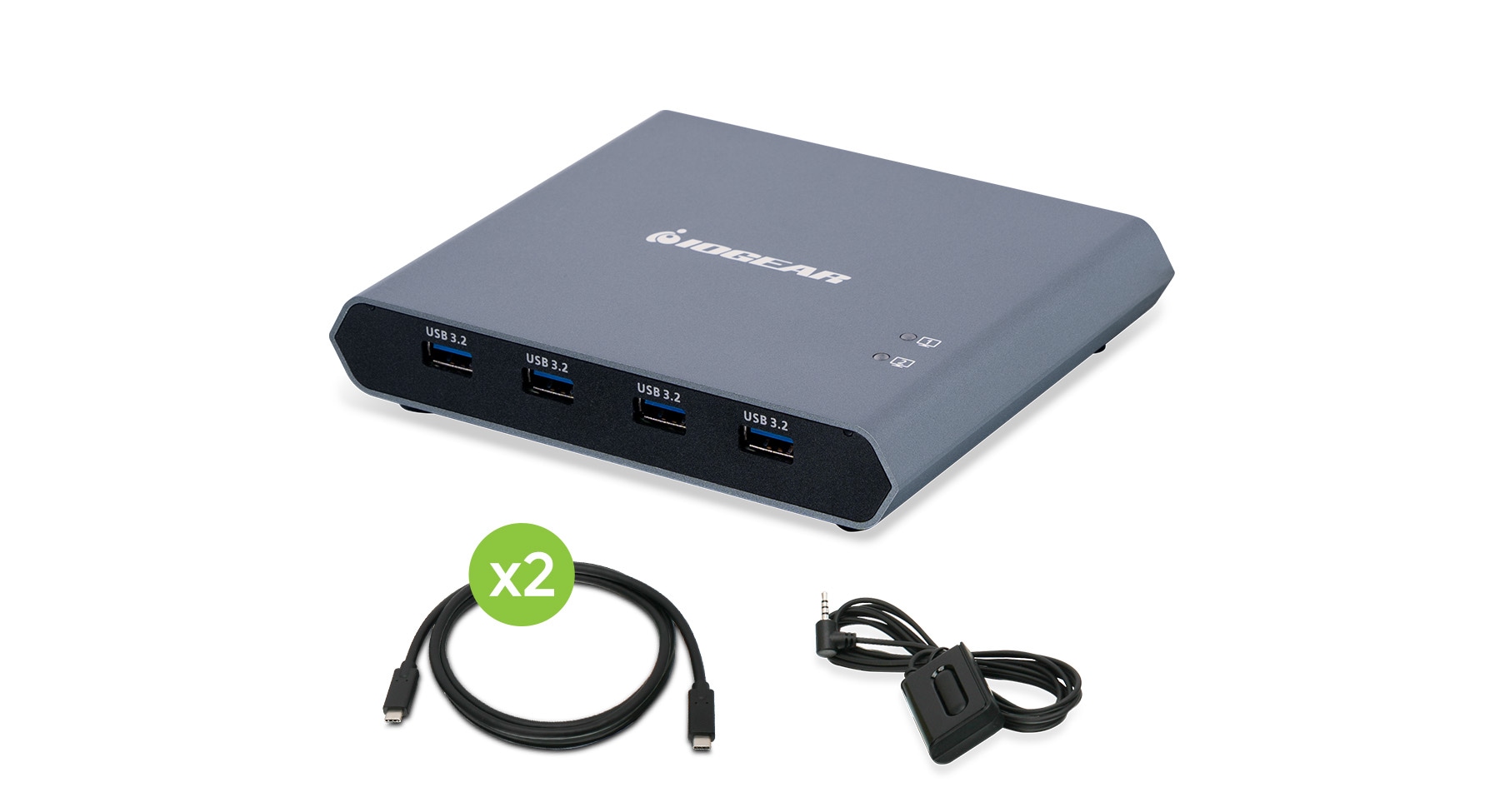 IOGEAR GCS1602CC 2-Port 4K USB-C Desktop KVM with DisplayPort output and USB peripheral