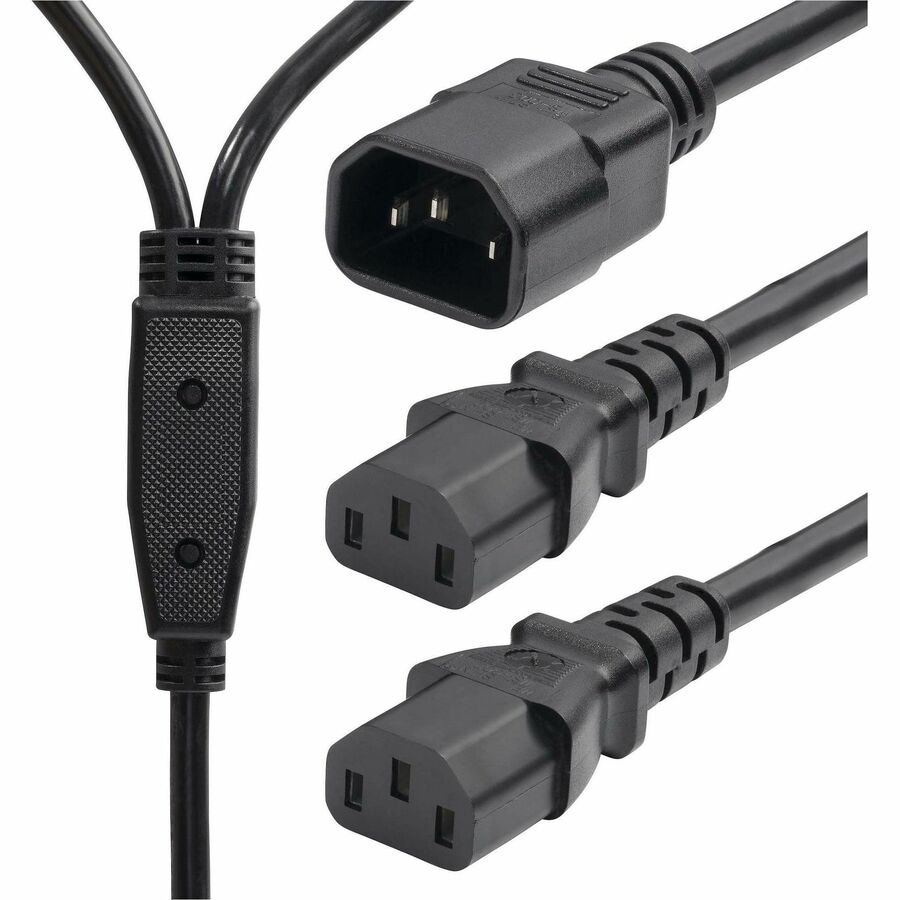 StarTech.com 6ft (1.8m) Power Cord Splitter, IEC 60320 C14 to 2x C13 AC Pow