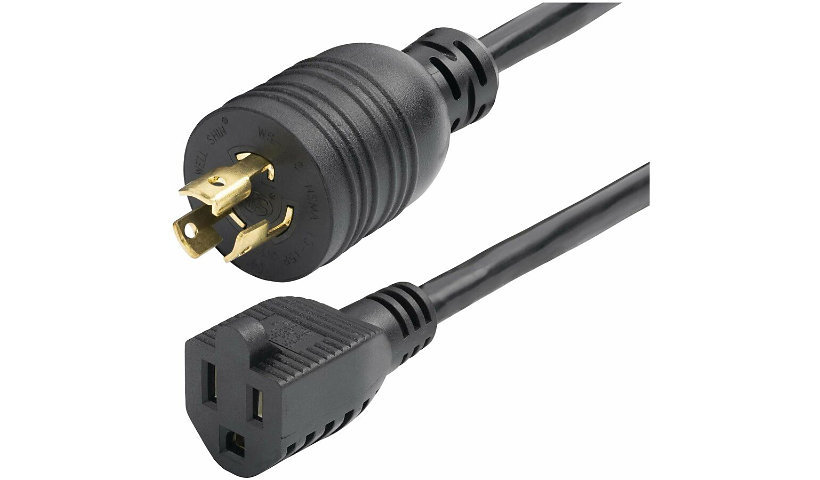StarTech.com 1ft (30cm) Heavy Duty Power Cord, NEMA L5-15P to NEMA 5-15R, 15A 125V, 14AWG, Plug Converter Cable