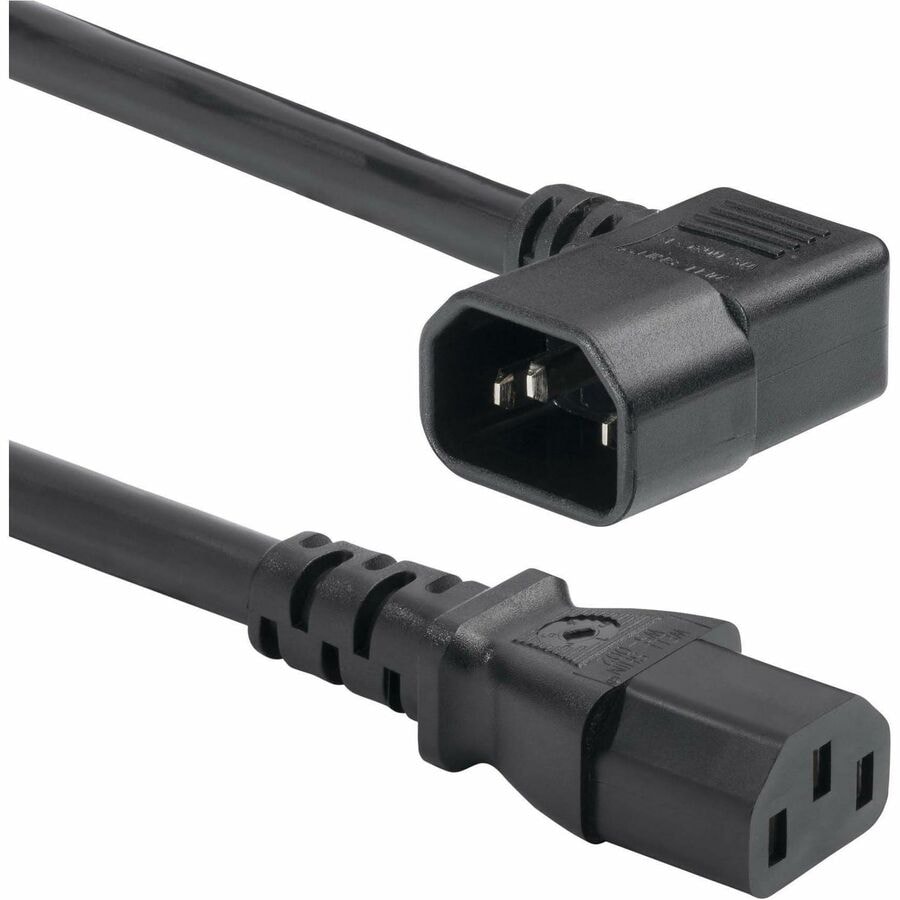 StarTech.com 6ft (1.8m) Heavy Duty Extension Cord, Right Angle IEC 60320 C14 to C13 PDU Power Cord, 15A 250V, 14AWG