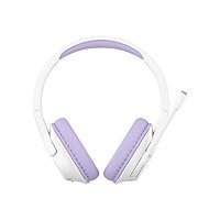 Belkin Wireless Over-Ear Headset for Kids - Headphones with Built-In Flip-up Microphone - Lavender
