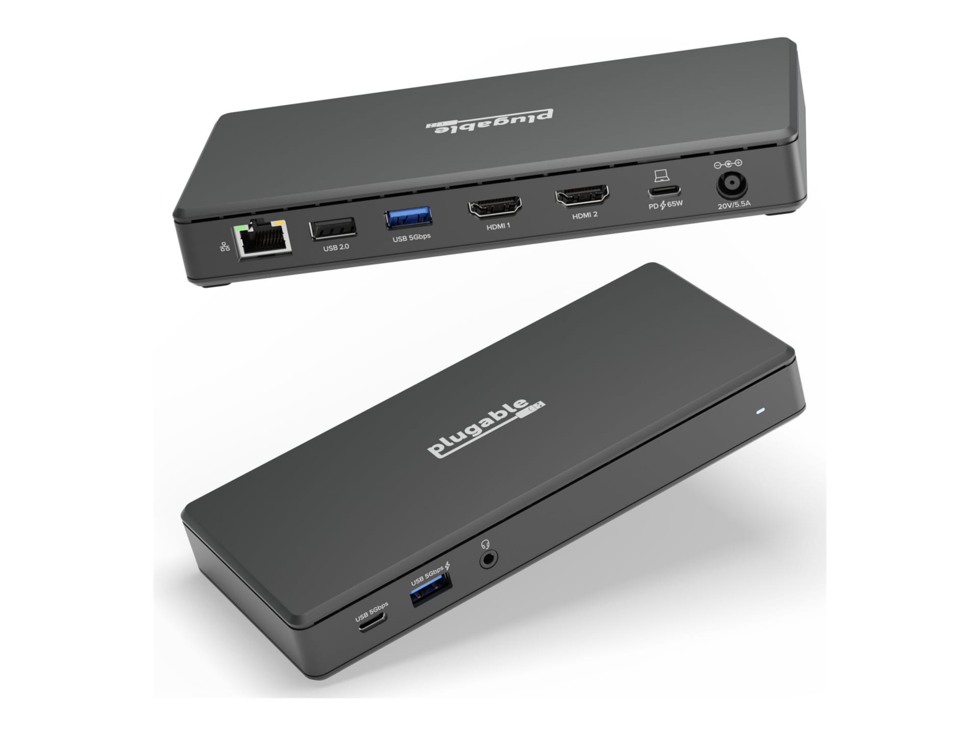 Plugable Dual Monitor USB-C Docking Station | Power Delivery | Dual 4K Moni