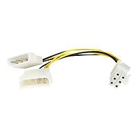 StarTech.com 6in LP4 to 6 Pin PCI Express Video Card Power Cable Adapter -