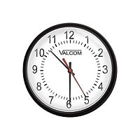 Valcom V-AW12BLP - clock - quartz - wall mountable - 12.01 in - frame: blac