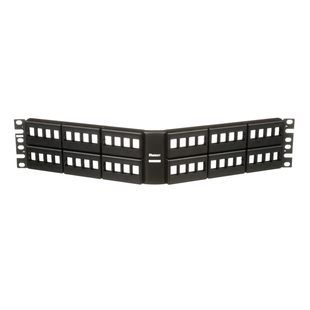 NetKey® Patch Panel, Front Access, Angled, 48-Port, Black