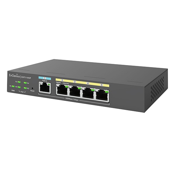 EnGenius Cloud Managed 5-Port Gigabit PoE+ Switch Extender