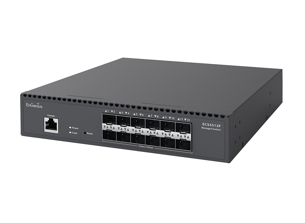 EnGenius Cloud Managed 12-Port 10 Gigabit SFP+ Half-Rack Aggregate Fiber Switch