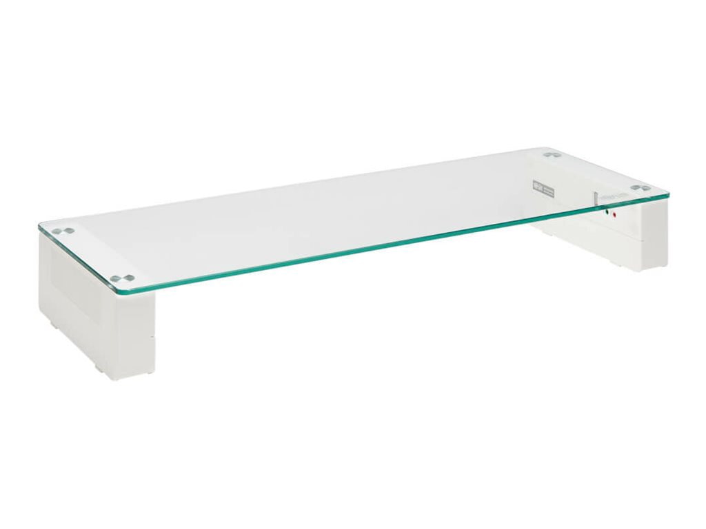 Eaton Tripp Lite Series Monitor Riser for Desk - Height Adjustable, Glass Top, USB and Audio Ports - monitor stand