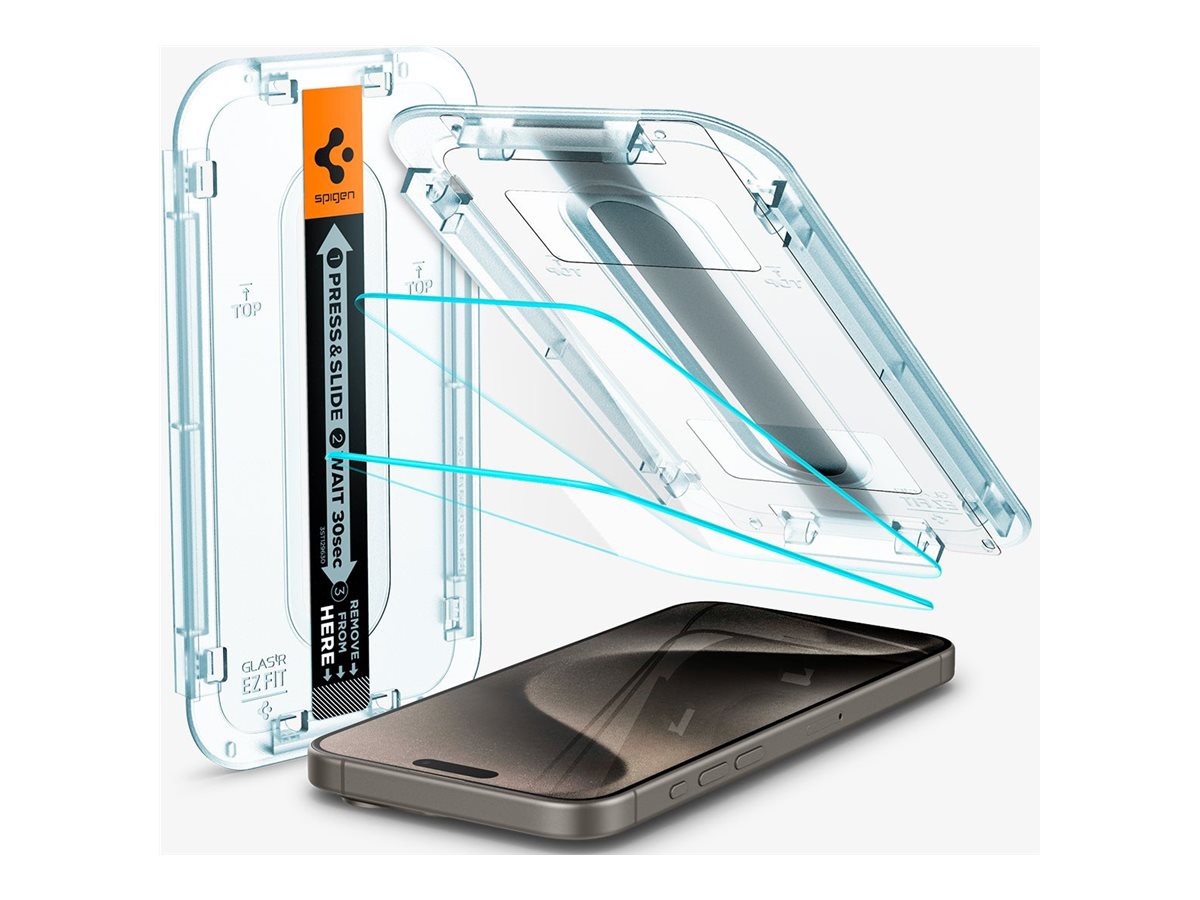 Spigen GLAS.tR EZ Fit - Screen Protector For Cellular Phone - Sensor Protected