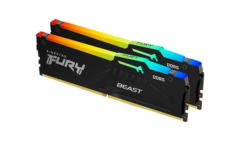 Kingston FURY Beast RGB - DDR5 - kit - 32 GB: 2 x 16 GB - DIMM 288-pin - 5600 MHz / PC5-44800 - unbuffered