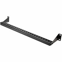 StarTech.com 1U Horizontal Cable Management Bar, Adjustable Depth, Rack-Mountable Lacing Bar, Cable Support Guide