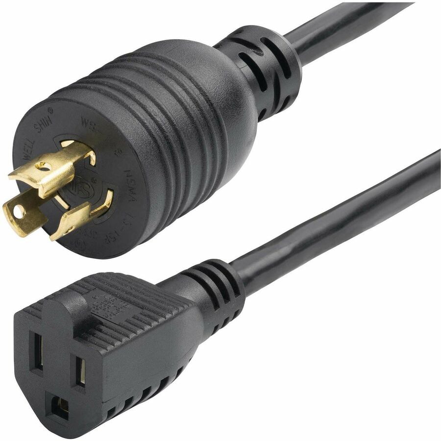 StarTech.com 1ft (30cm) Heavy Duty Power Cord, NEMA L5-15P to NEMA 5-15R, 15A 125V, 14AWG, Plug Converter Cable, TAA
