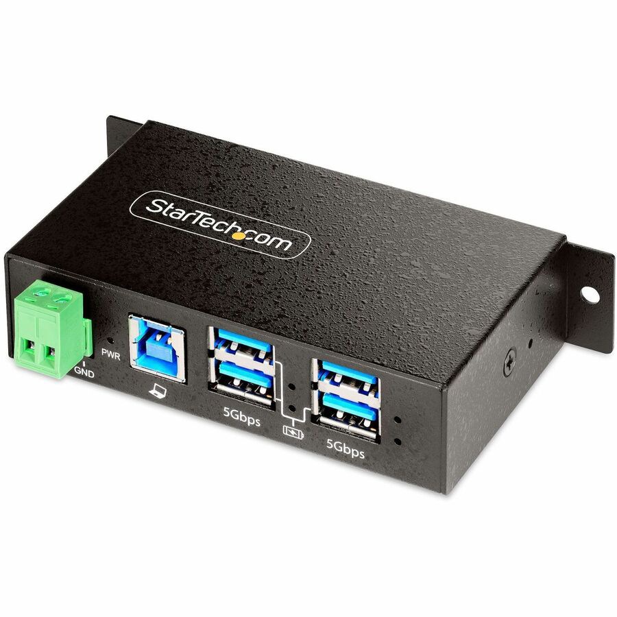 StarTech.com 4-Port Managed USB Hub, Heavy Duty Metal Industrial Housing, ESD & Surge Protection, Mountable, USB 5Gbps