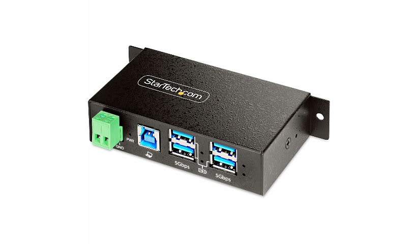 StarTech.com 4-Port Managed USB Hub, Heavy Duty Metal Industrial Housing, ESD & Surge Protection, Mountable, USB 5Gbps