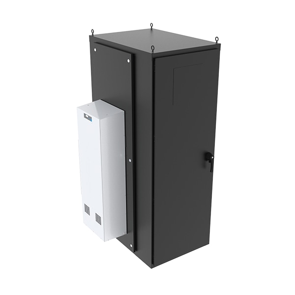 Great Lakes NEMA 250 Type 12 45U Free Standing Data Cabinet with 10000 BTU AC Unit - Black