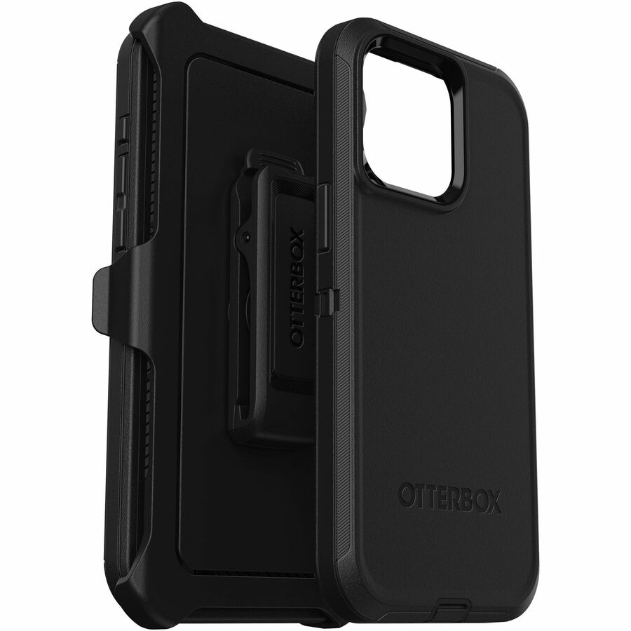 OtterBox Defender Carrying Case (Holster) Apple iPhone 15 Pro Max Smartphone - Black