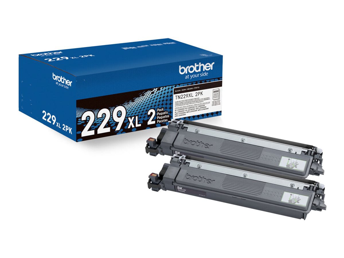 Brother TN229XL 2PK - 2-pack - High Yield - black - original - toner cartri