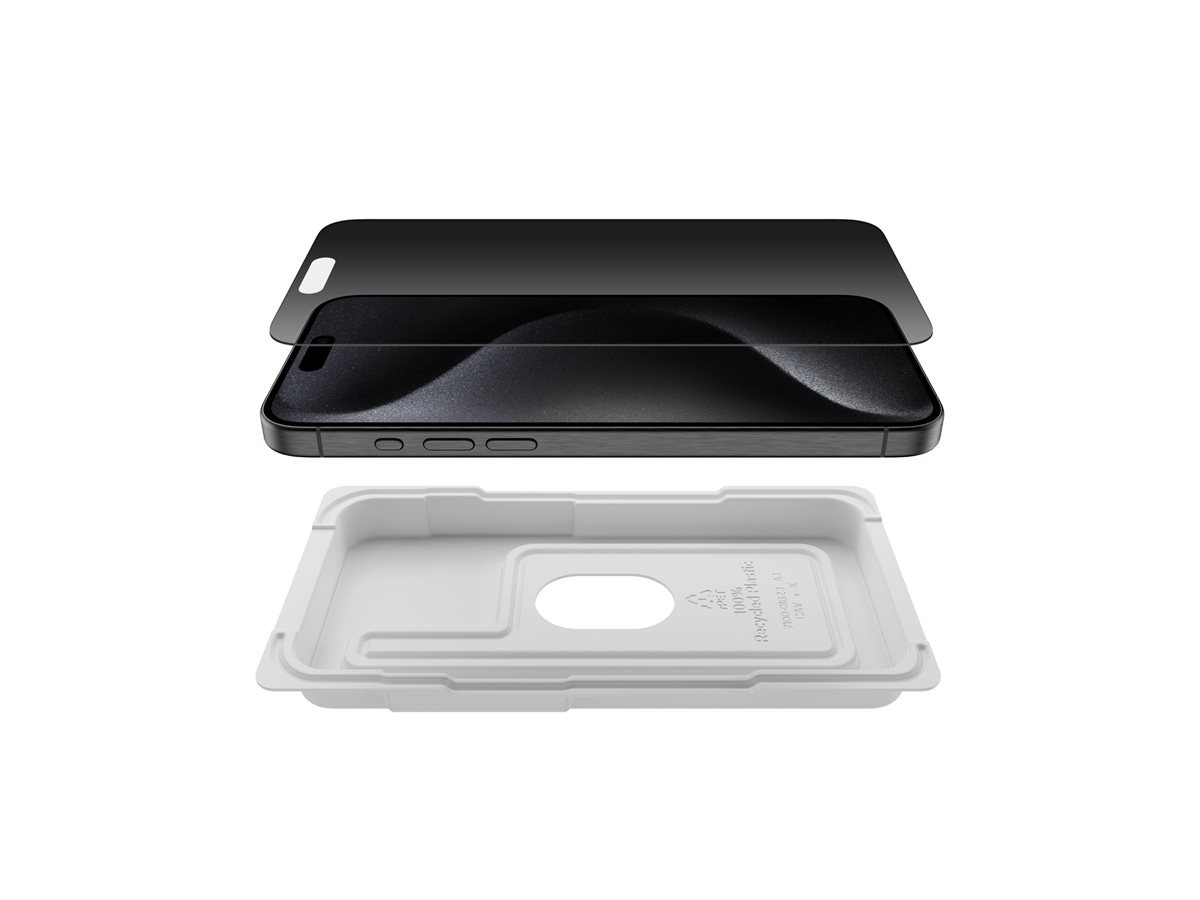 Thumbnail 3 of 5 for Belkin ScreenForce TemperedGlass Treated Screen Protector for iPhone 15 Pro Max