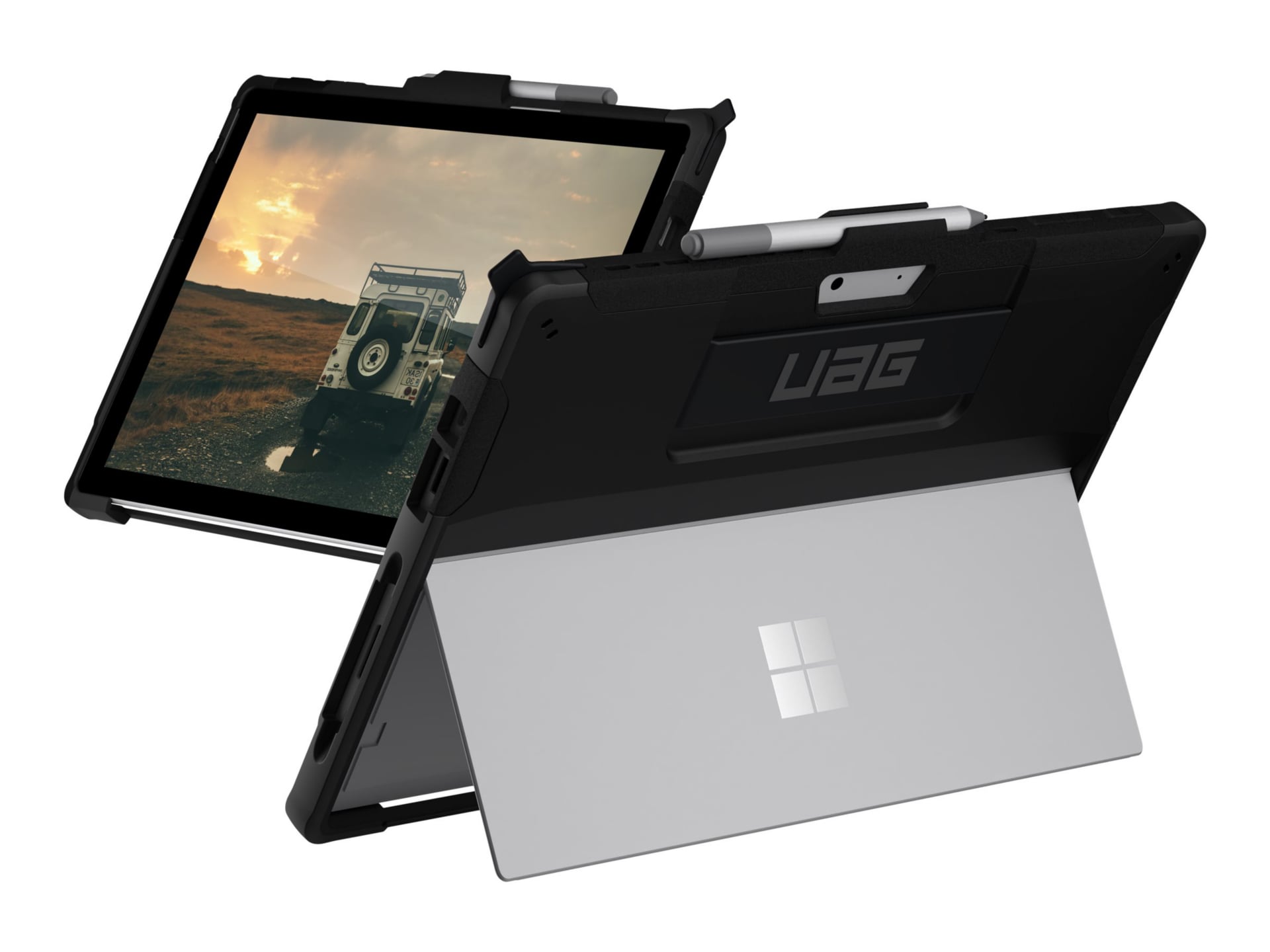 UAG Rugged Case for Microsoft Surface Pro 7+/7/6/5//4 - TAA Black - back co