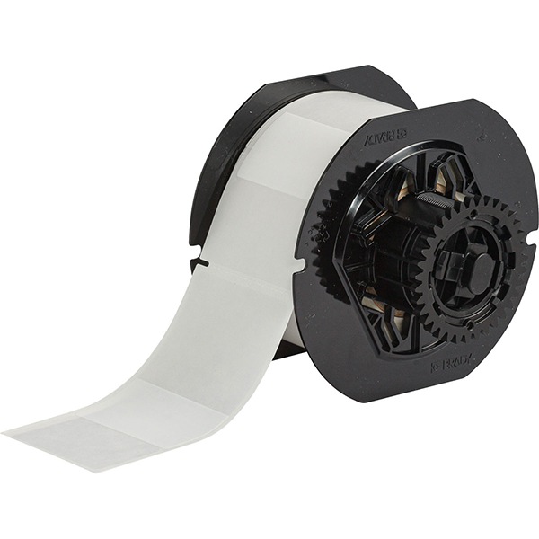 Brady 3.125"x2" Self-Laminating Vinyl Wrap Around and Rotating Label for B33 Printers - White/Clear