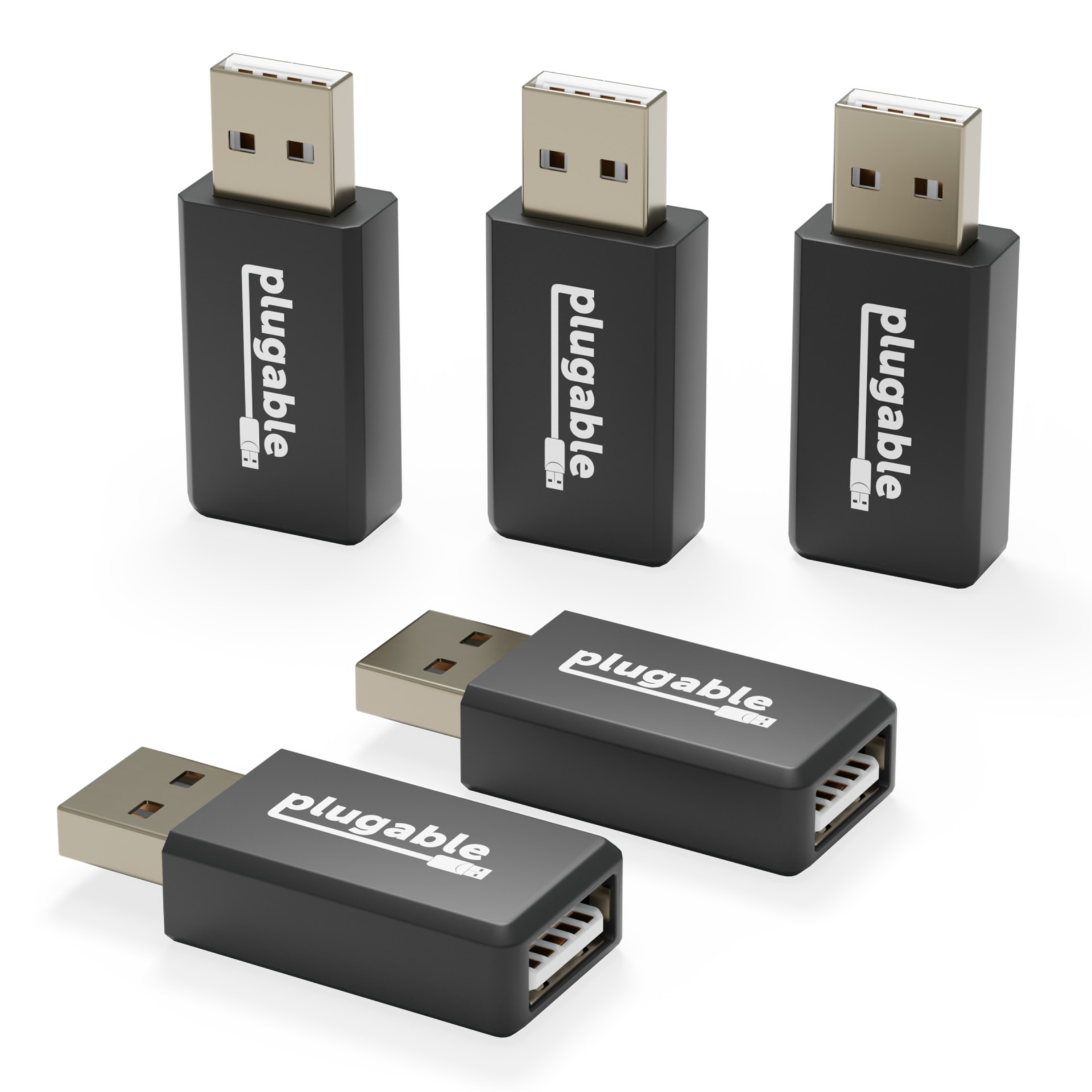 Plugable USB Data Blocker (5-Pack) Prevent Hacking Device, Protect Against Juice Jacking, Safe Charging Cybersecurity