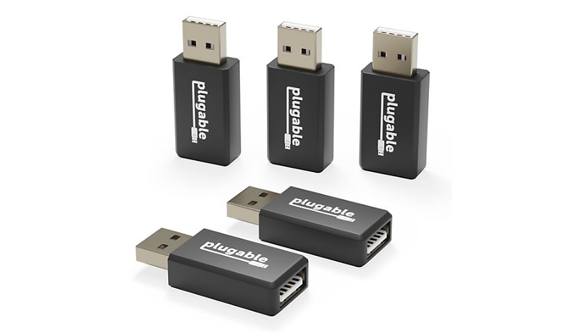 Plugable USB Data Blocker (5-Pack) Prevent Hacking Device, Protect Against Juice Jacking, Safe Charging Cybersecurity