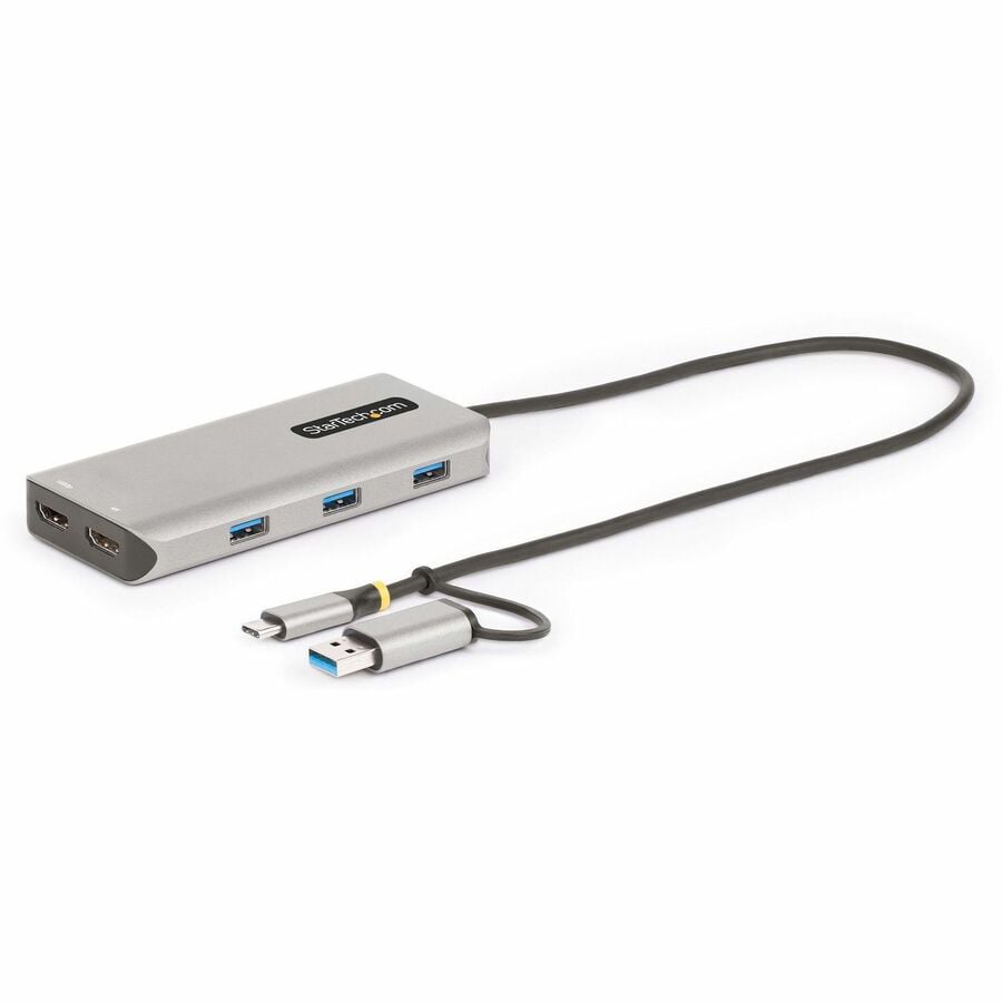 StarTech.com USB-C Multiport Adapter w/Attached USB-C to USB-A Dongle, Dual