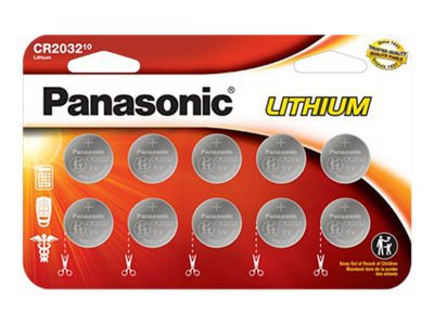 Panasonic CR2032 batterie x CR2032 - Li (pack de 10)