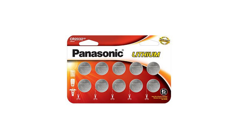 Panasonic CR2032 batterie x CR2032 - Li (pack de 10)