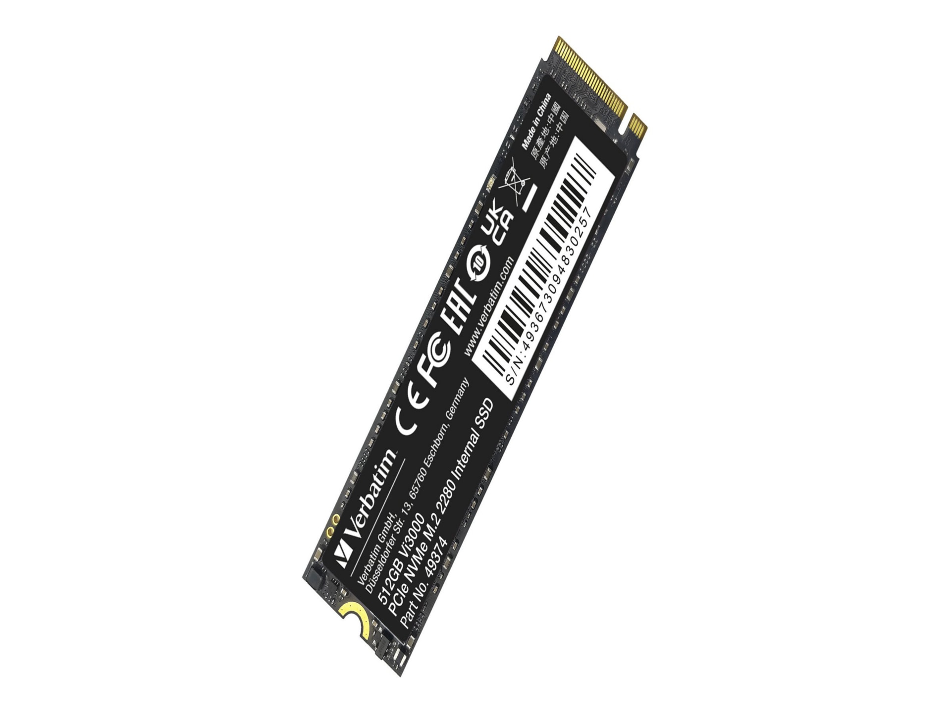 Verbatim Vi3000 - SSD - High Endurance - 512 GB - PCIe 3.0 x4 (NVMe)