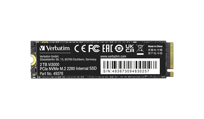 Verbatim Vi3000 - SSD - High Endurance - 2 TB - PCIe 3.0 x4 (NVMe)